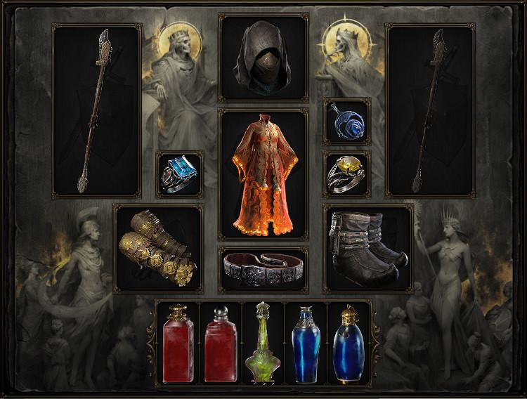 Path of Exile 2 inventory screen equipments