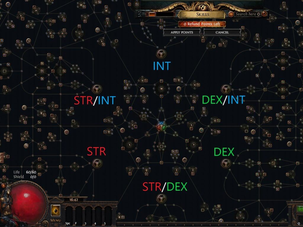 Path of Exile 2 passive skill tree starting point. Reference form POE 1.